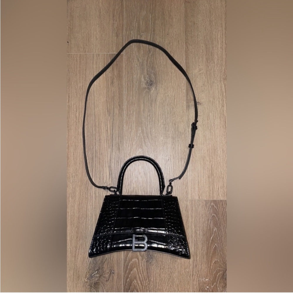 Black Balenciaga Small Hourglass Black Hardware